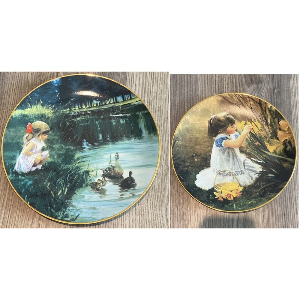 Donald Zolan The Hamilton Collection Lot of 2 Collector Plates Children Numbered